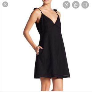 Theory Riobatista Black Linen Crunch Wash Dress
